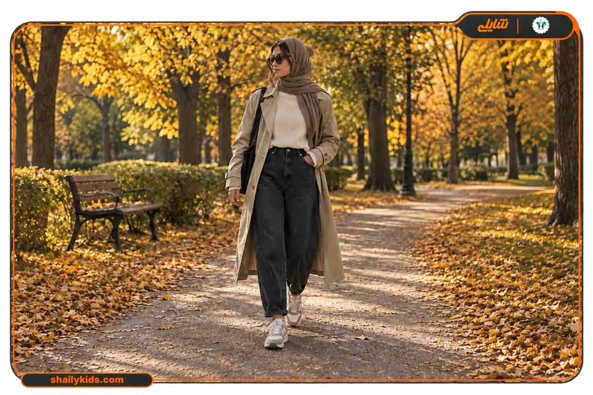 استایل دخترانه شیک با شلوار مام استایل