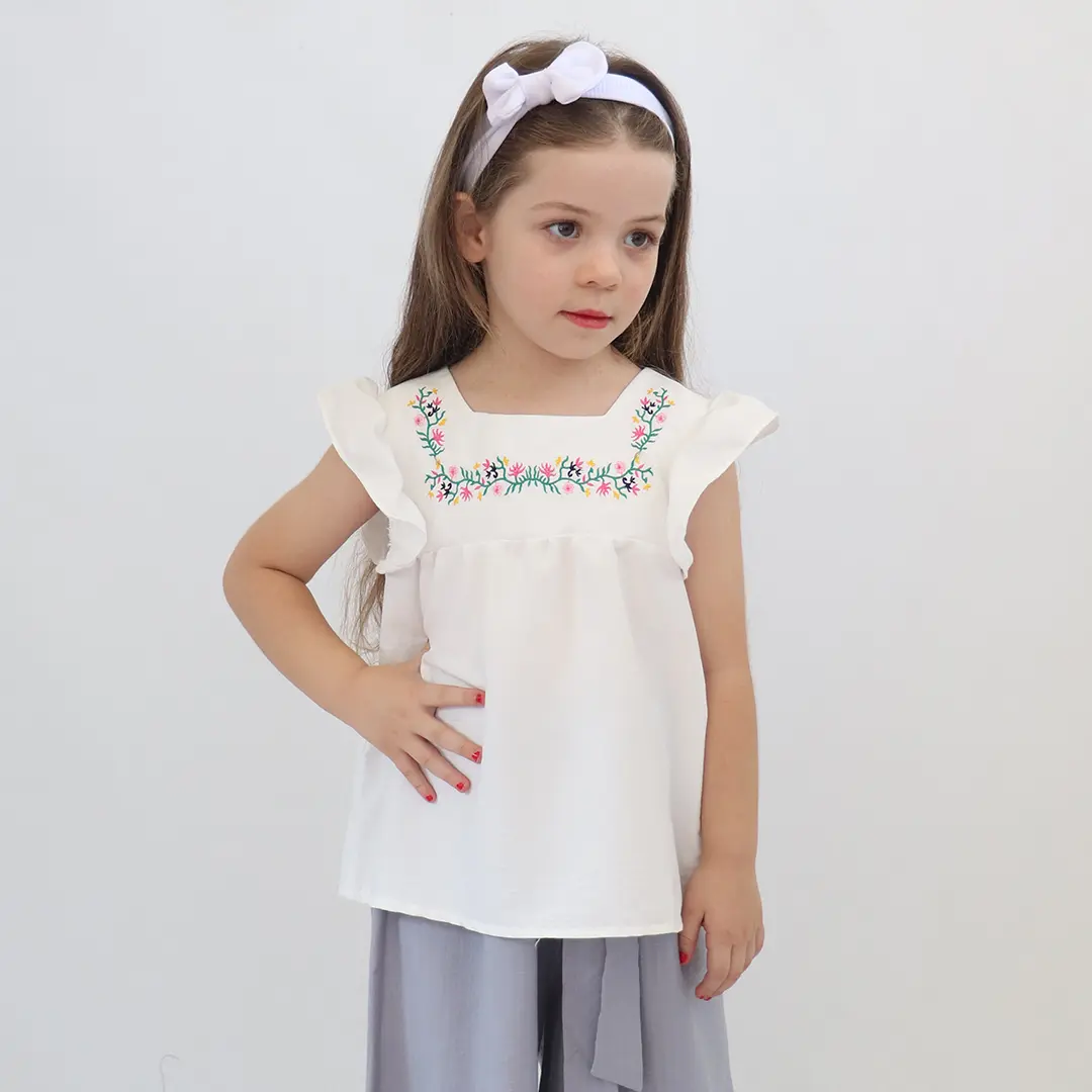 شومیز سفید دخترانه مجلسی کد 4520