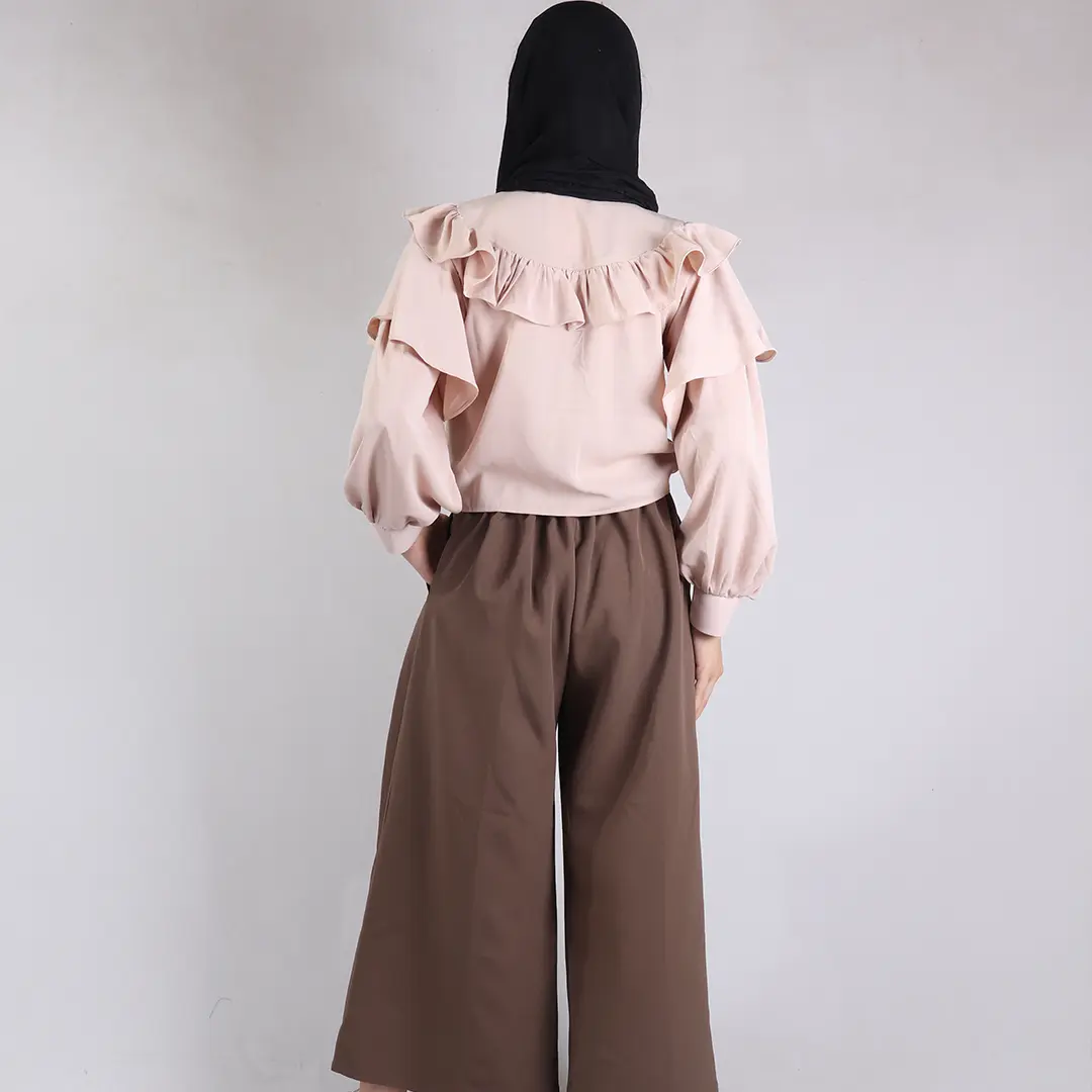 شومیز دخترانه کرم جلوگره کد 2254