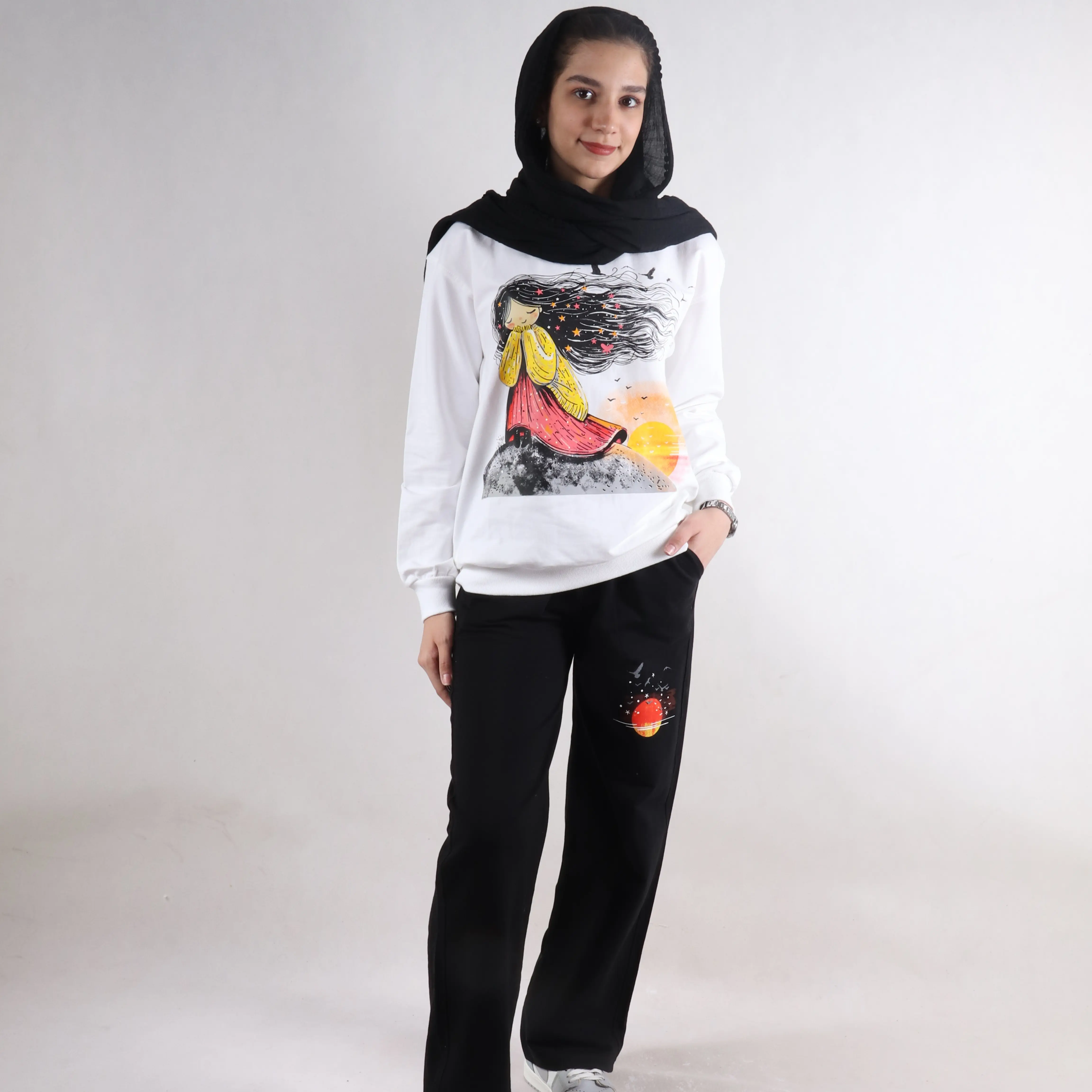 ست دورس‌ و شلوار دخترانه کد۳۲۰۳